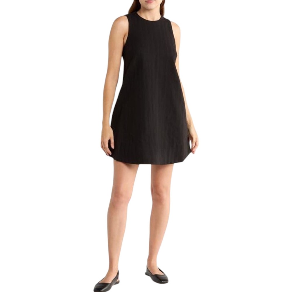 Rag & Bone Black Rosalind Cotton Linen Blend Sleeveless Mini Dress Size Small